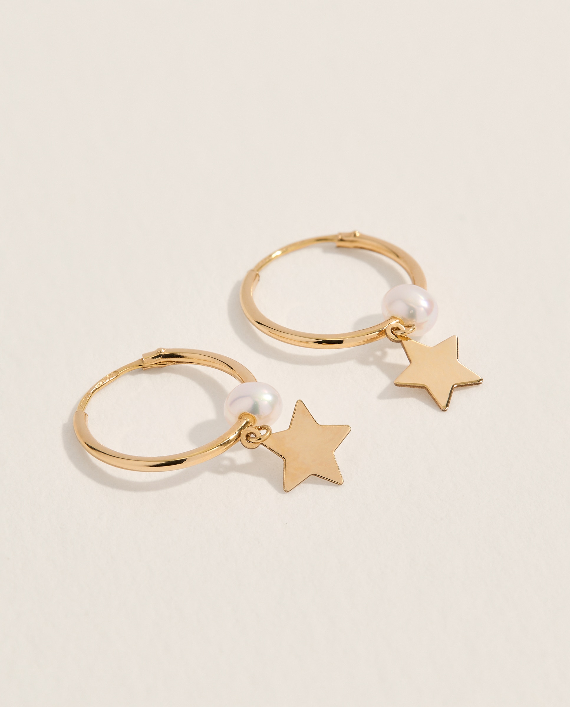 Pendientes Estrella de oro con perla - El Corte Inglés - Blanco Blanco-2