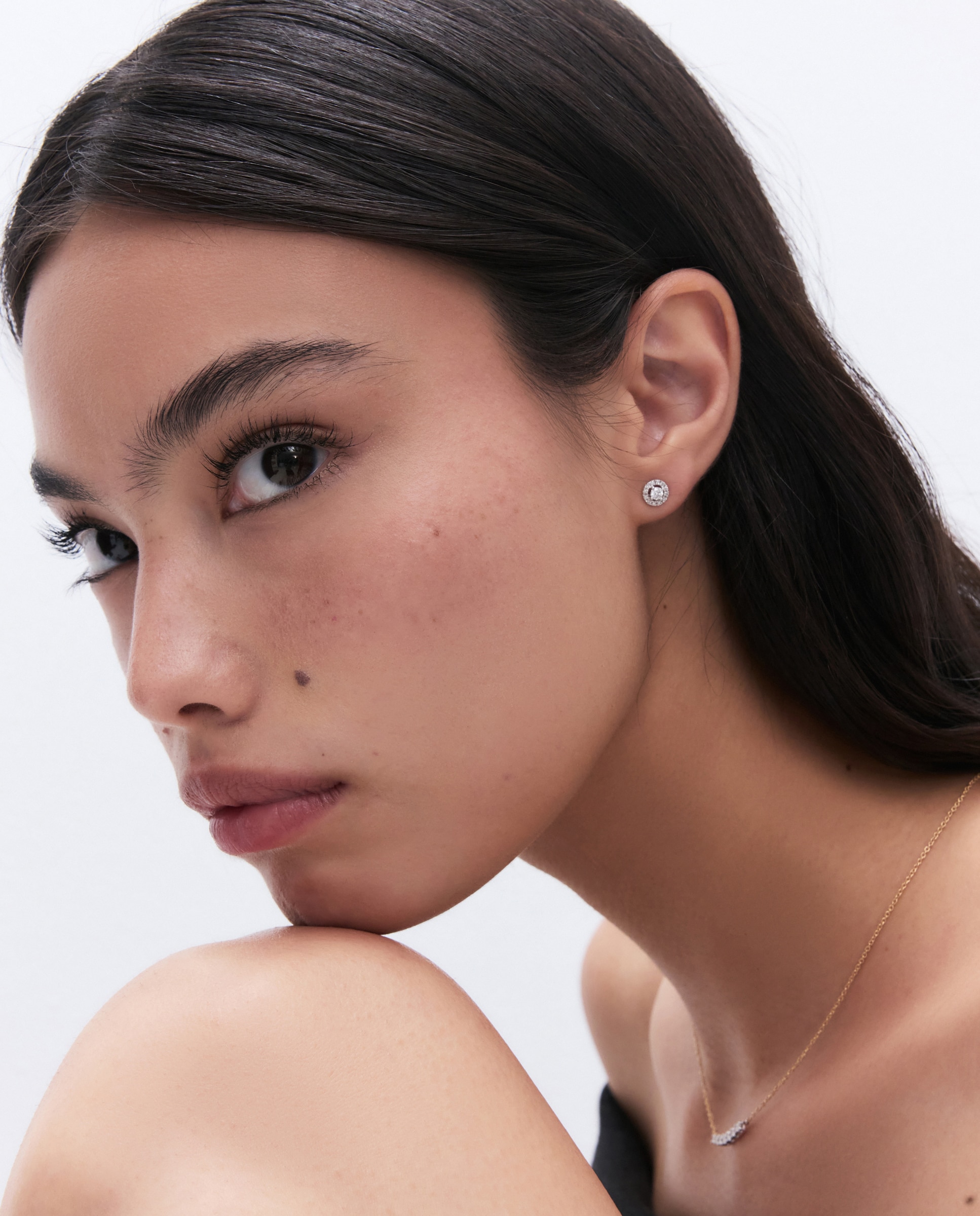 Pendientes orla de oro blanco de 18k de diamantes con un peso total de 0,32ct - El Corte Inglés - Plata Plata-4