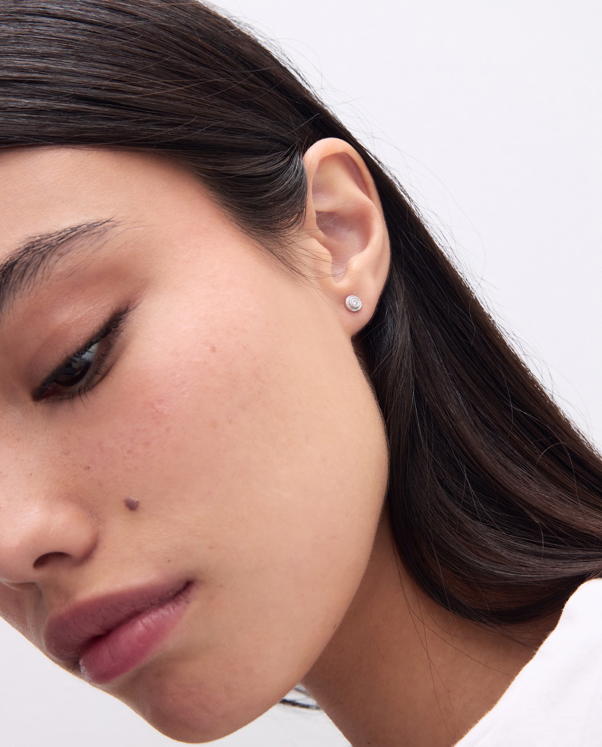 Pendientes en oro blanco de 18K con diamantes en talla brillante con un peso total de 0,14 ct - El Corte Inglés - Plata Plata-4