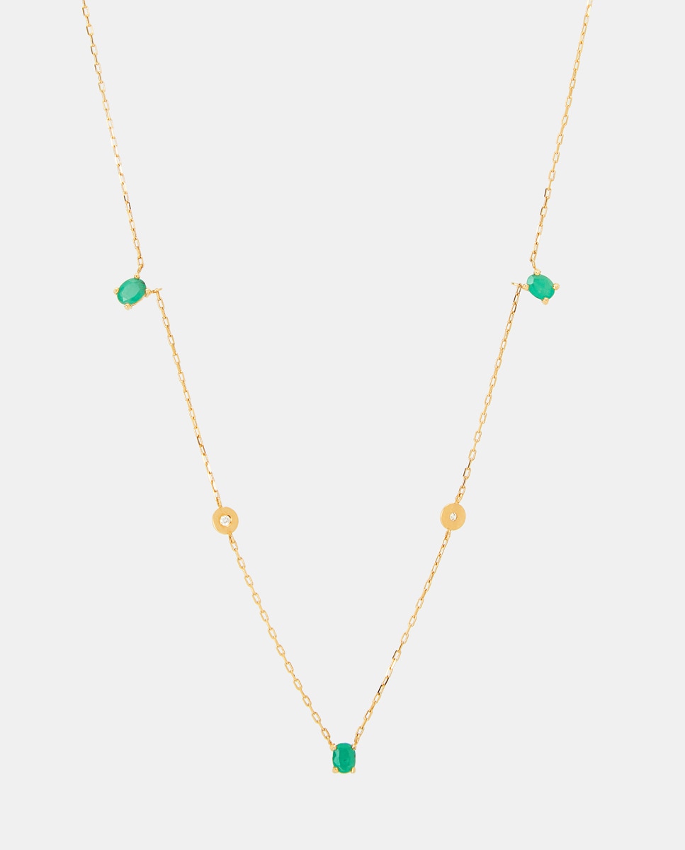 El Corte Inglés - Collar de oro, brillantes y esmeralda.
