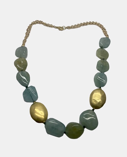 Imagen 0 de Collar de oro y aguamarina