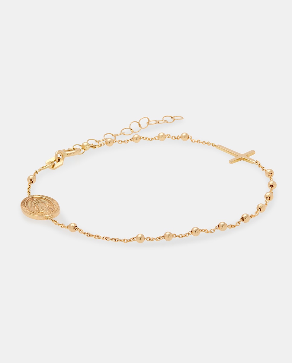 Pulsera de oro con Virgen y Cruz - El Corte Inglés - Oro Oro-1