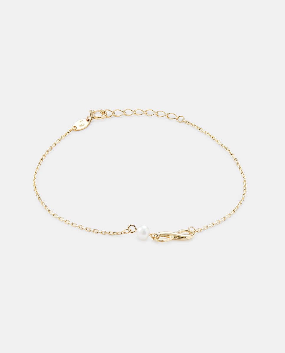 Pulsera de niña Infinito de oro con perla - El Corte Inglés - Blanco Blanco-1