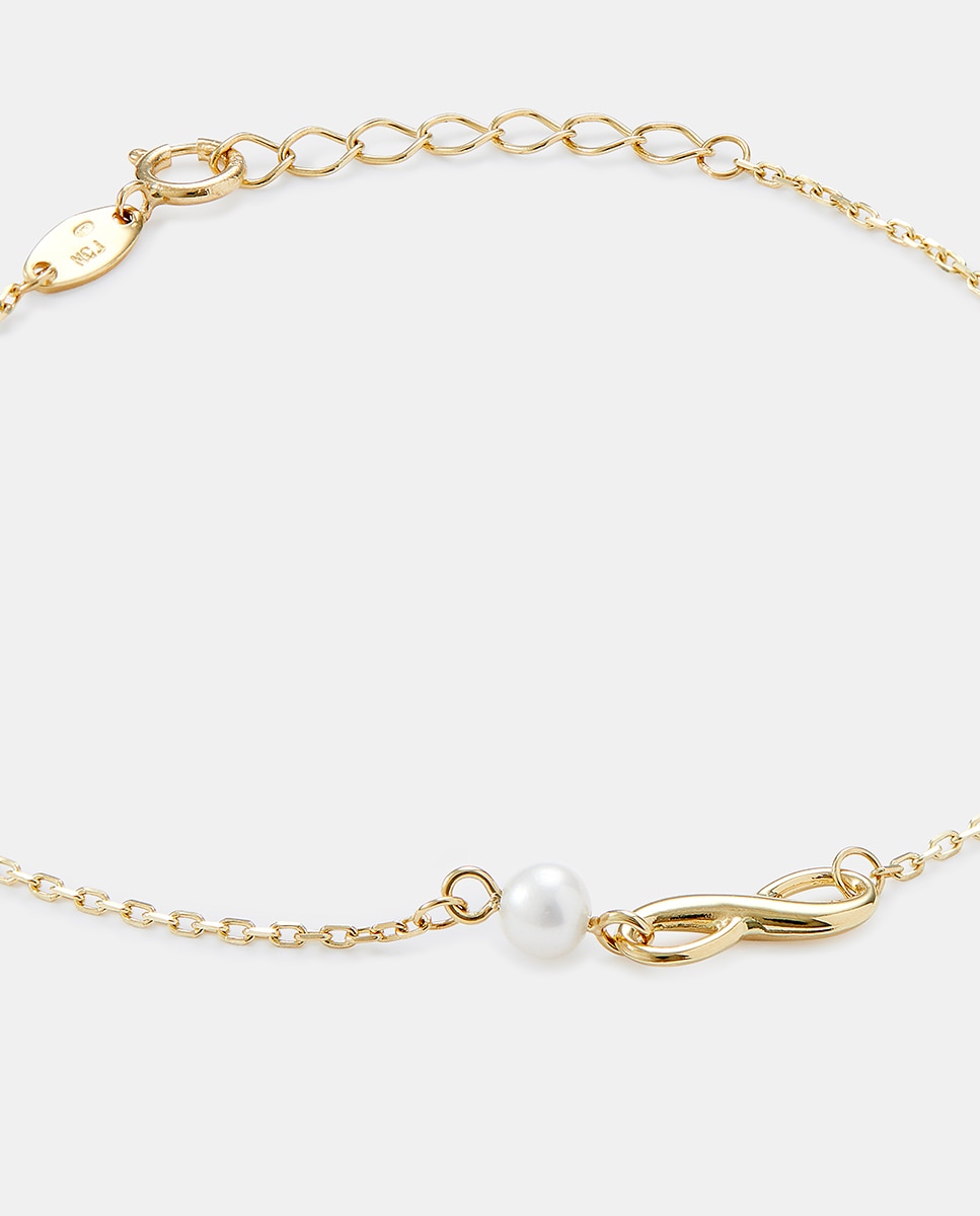 Pulsera de niña Infinito de oro con perla - El Corte Inglés - Blanco Blanco-2