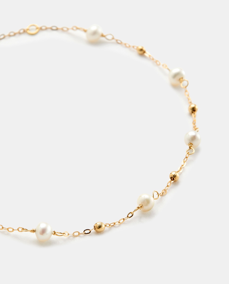 Pulsera de oro y perla - El Corte Inglés - Blanco Blanco-2