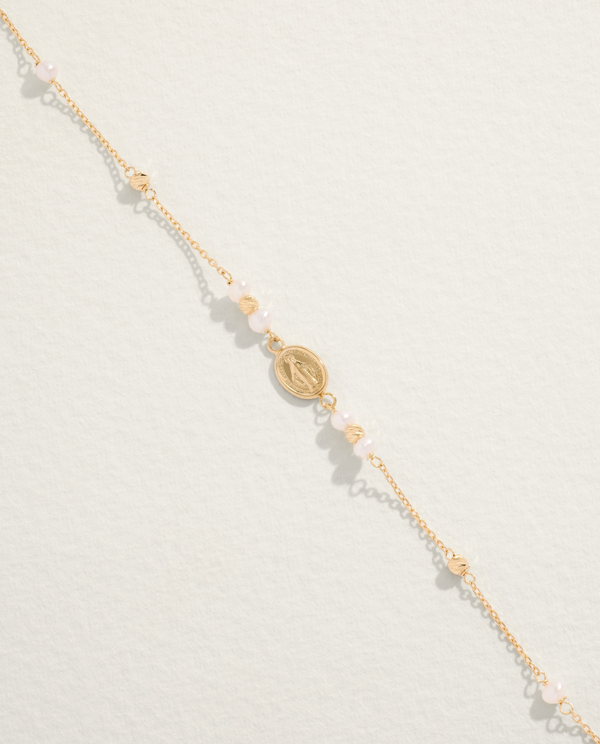 Pulsera Virgen de oro y perla - El Corte Inglés - Blanco Blanco-3