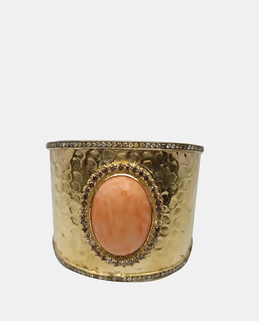 Imagen 0 de Pulsera de oro, diamante y coral