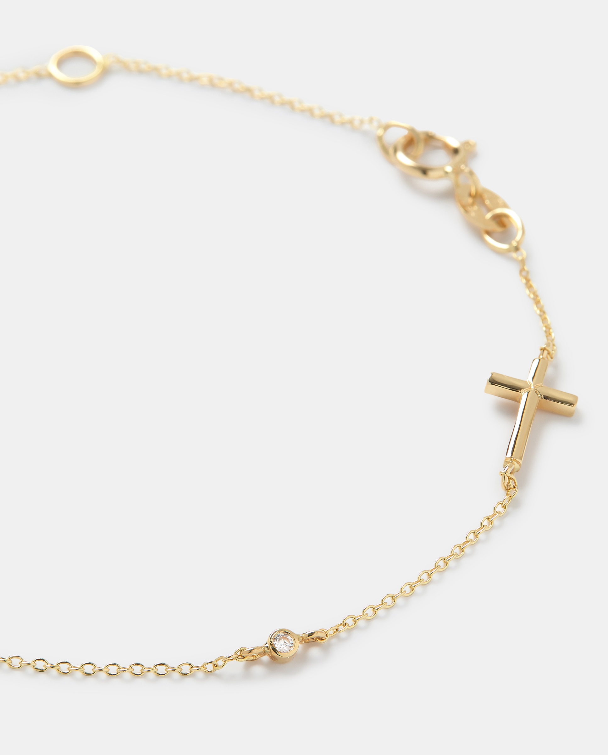 Pulsera Cruz de oro y diamantes - El Corte Inglés - Blanco Blanco-2