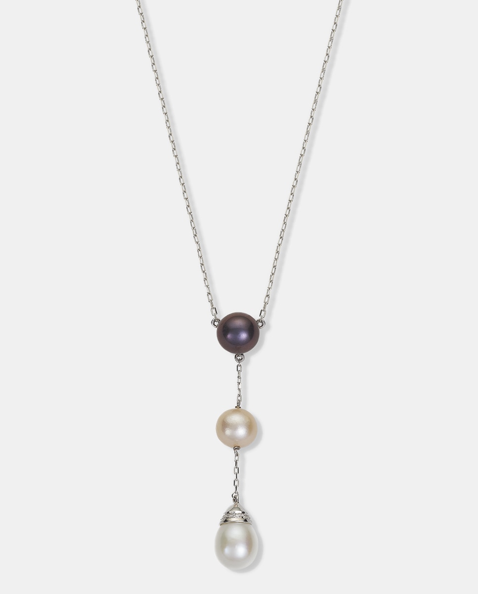 El Corte Inglés - Collar de oro con perlas y diamantes.