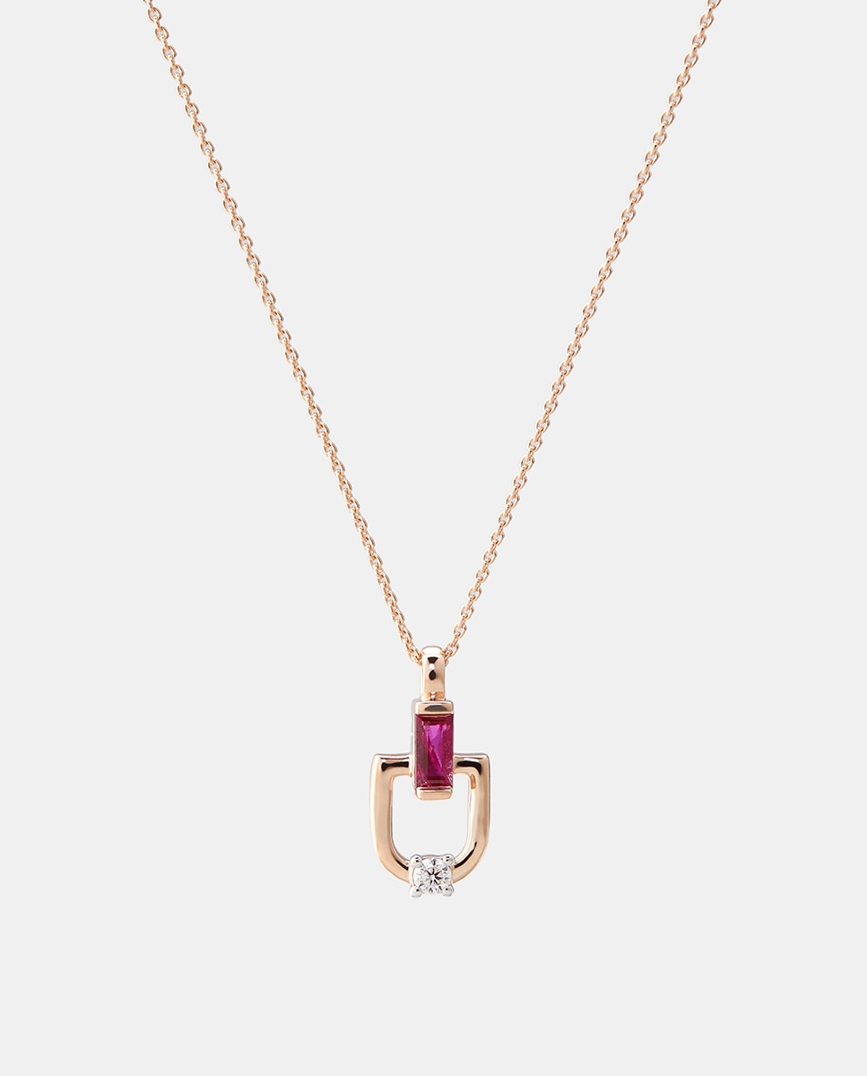 Imagen 1 de Colgante de oro, diamantes y rubí Rojo