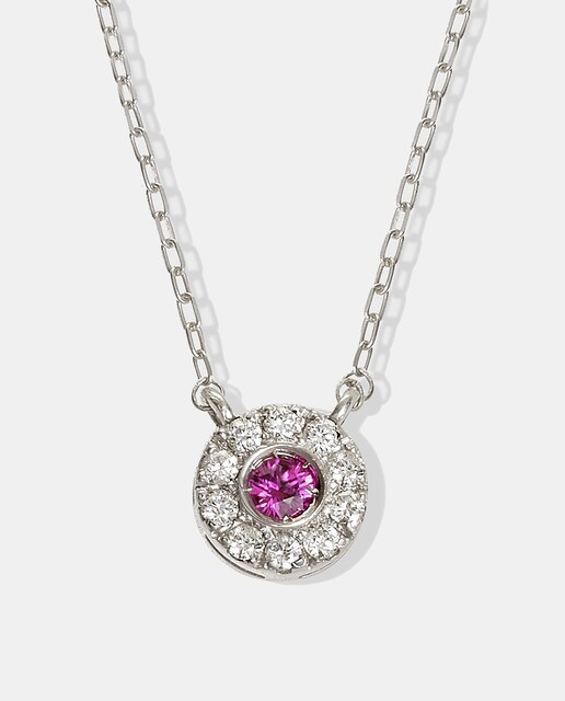 Collar de oro con diamantes y rubí