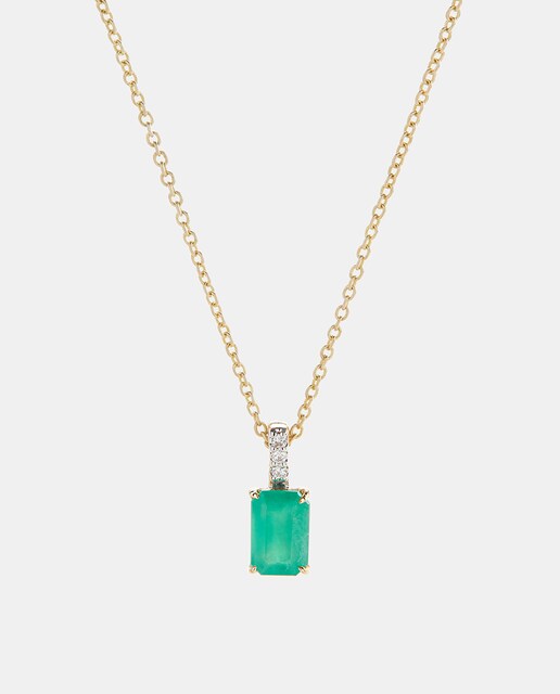 Colgante de oro, diamantes y esmeralda