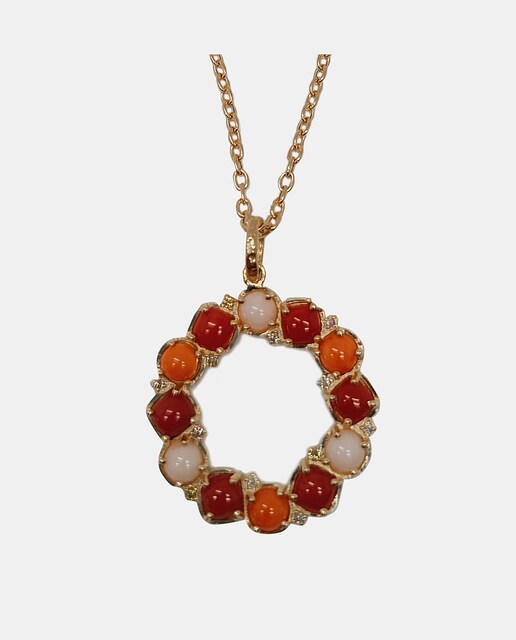 Imagen 0 de Colgante de oro, diamante Fancy y coral