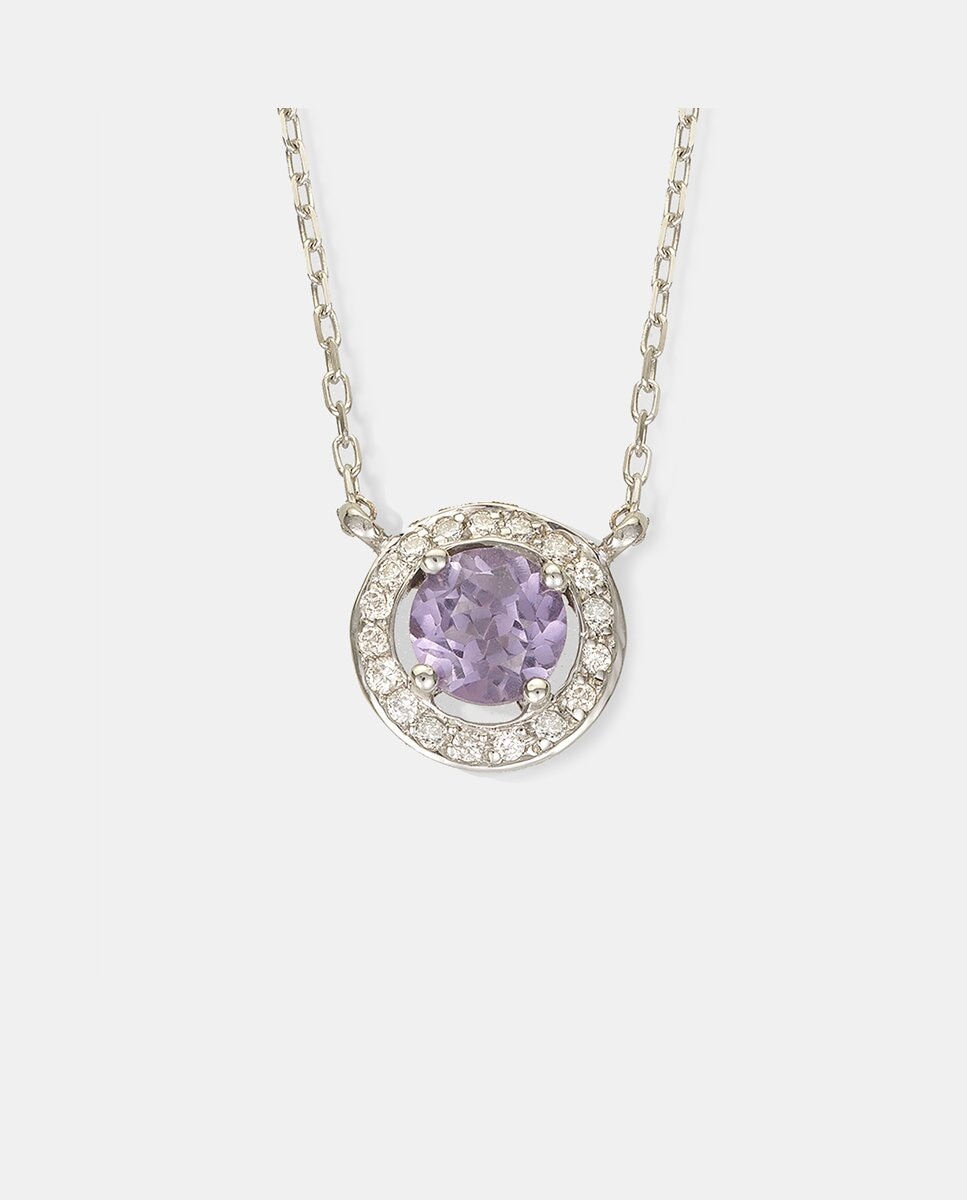 El Corte Inglés - Colgante de oro con diamantes y amatista rosa.