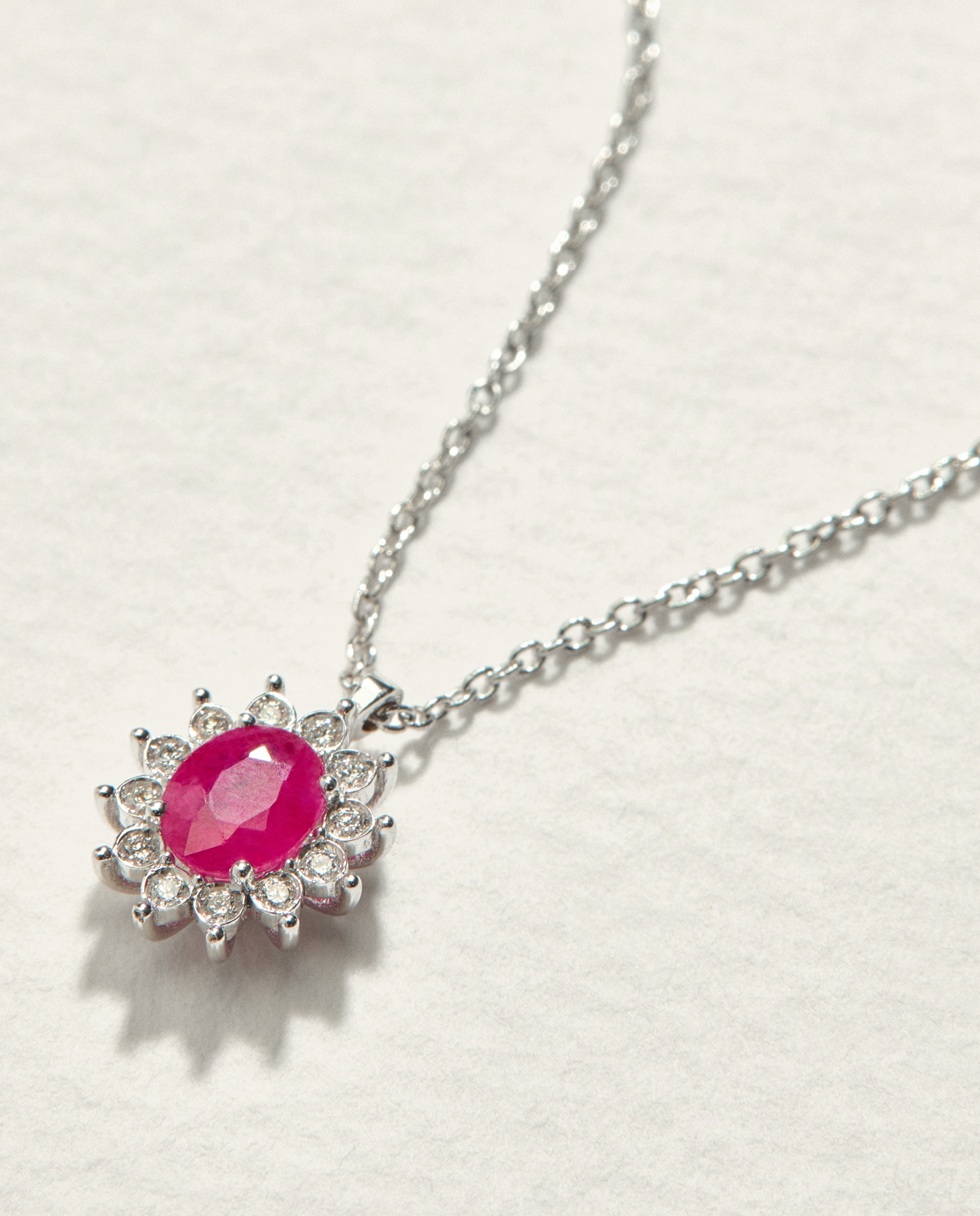 Colgante de oro con diamante y rubí - El Corte Inglés - Rojo Rojo-2