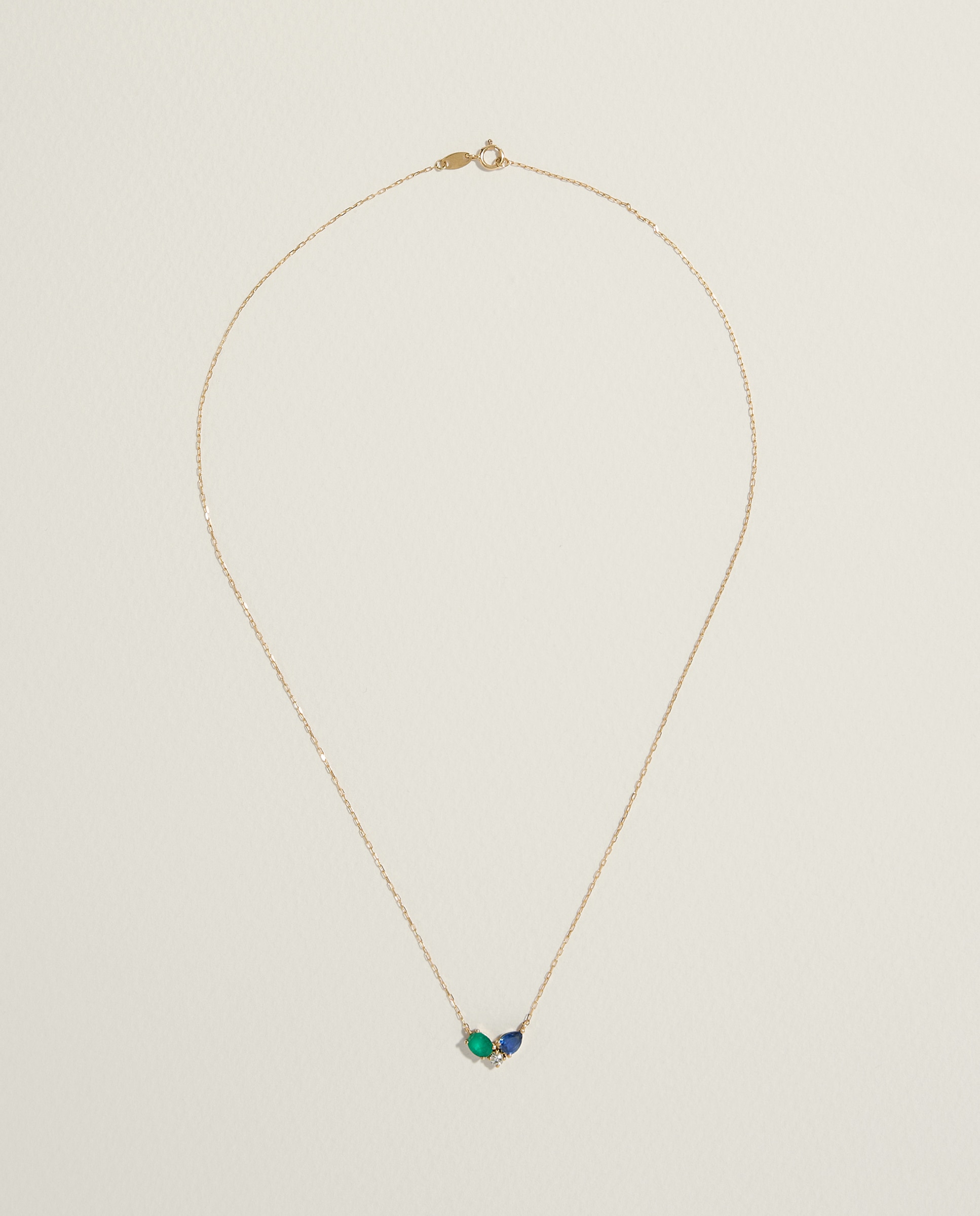Colgante cadena de oro amarillo de 18K con zafiro, esmeralda y diamante - El Corte Inglés - 300 Amarillo 300 Amarillo-2