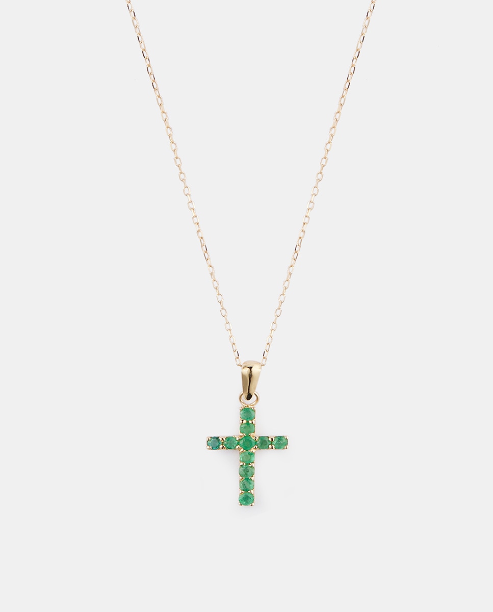 El Corte Inglés - Colgante Cruz de oro y esmeralda.