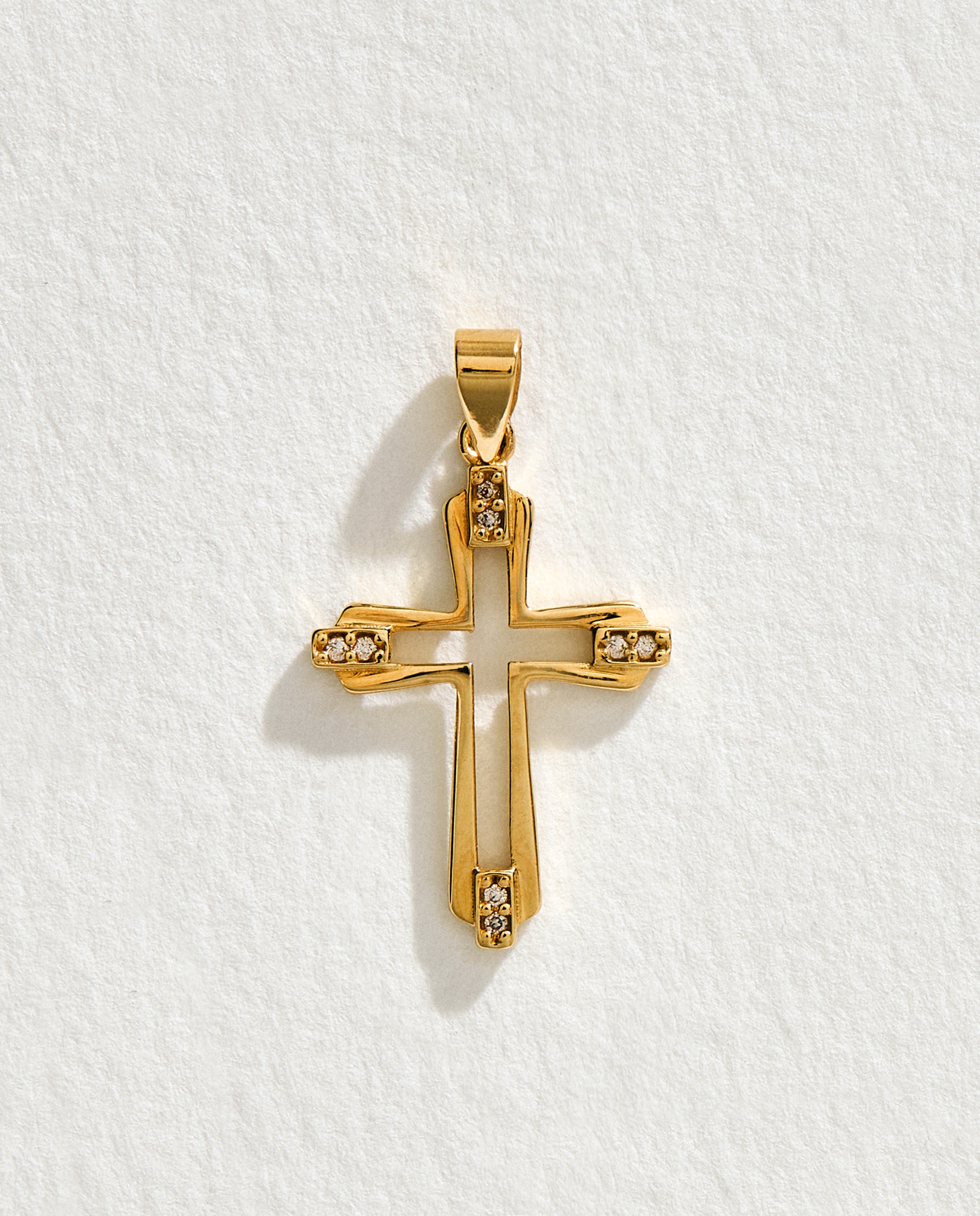 Imagen 0 de Colgante Cruz de oro y circonita Blanco