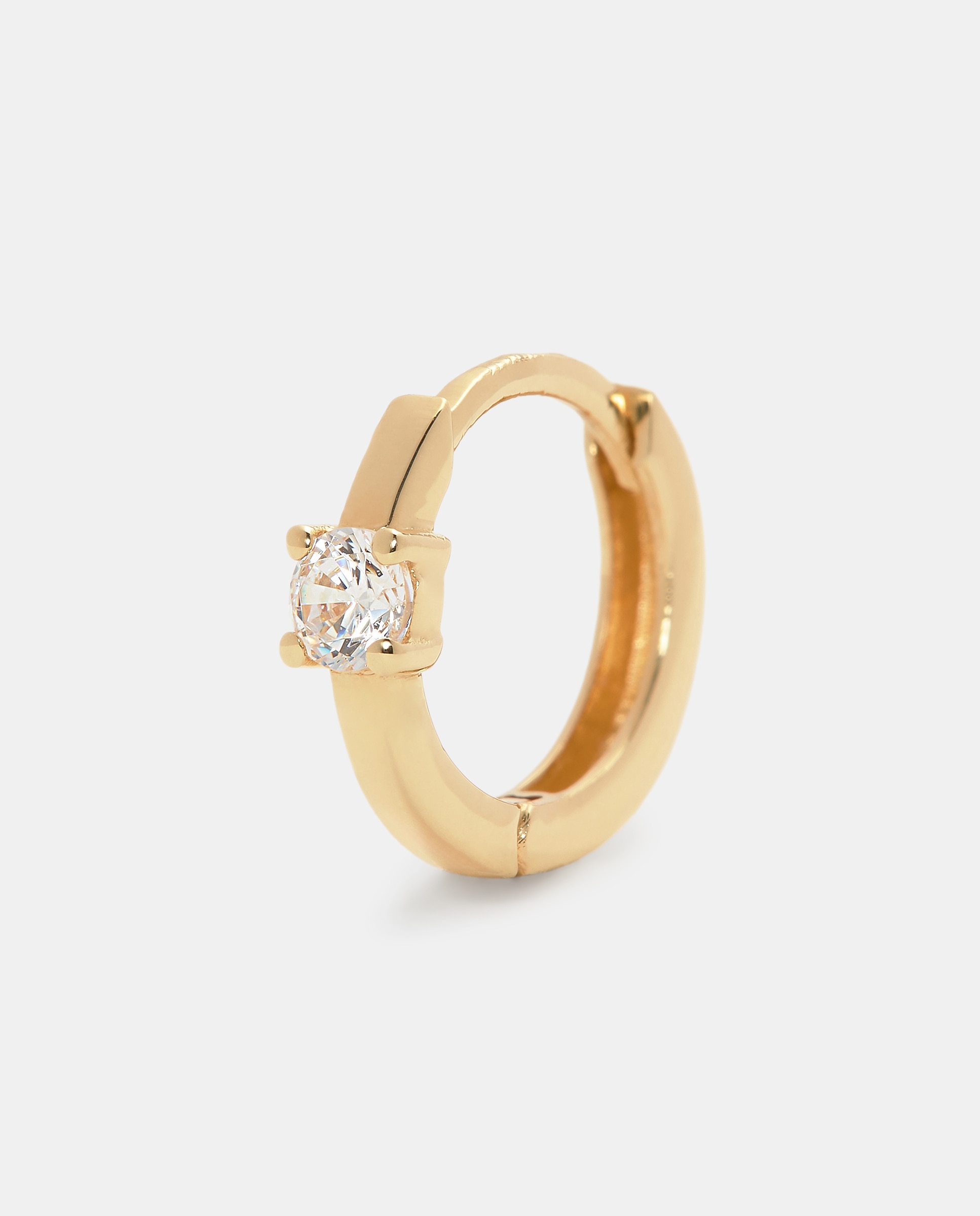 Imagen 1 de Pendiente de aro individual de oro y diamantes - El Corte Inglés - Blanco Blanco