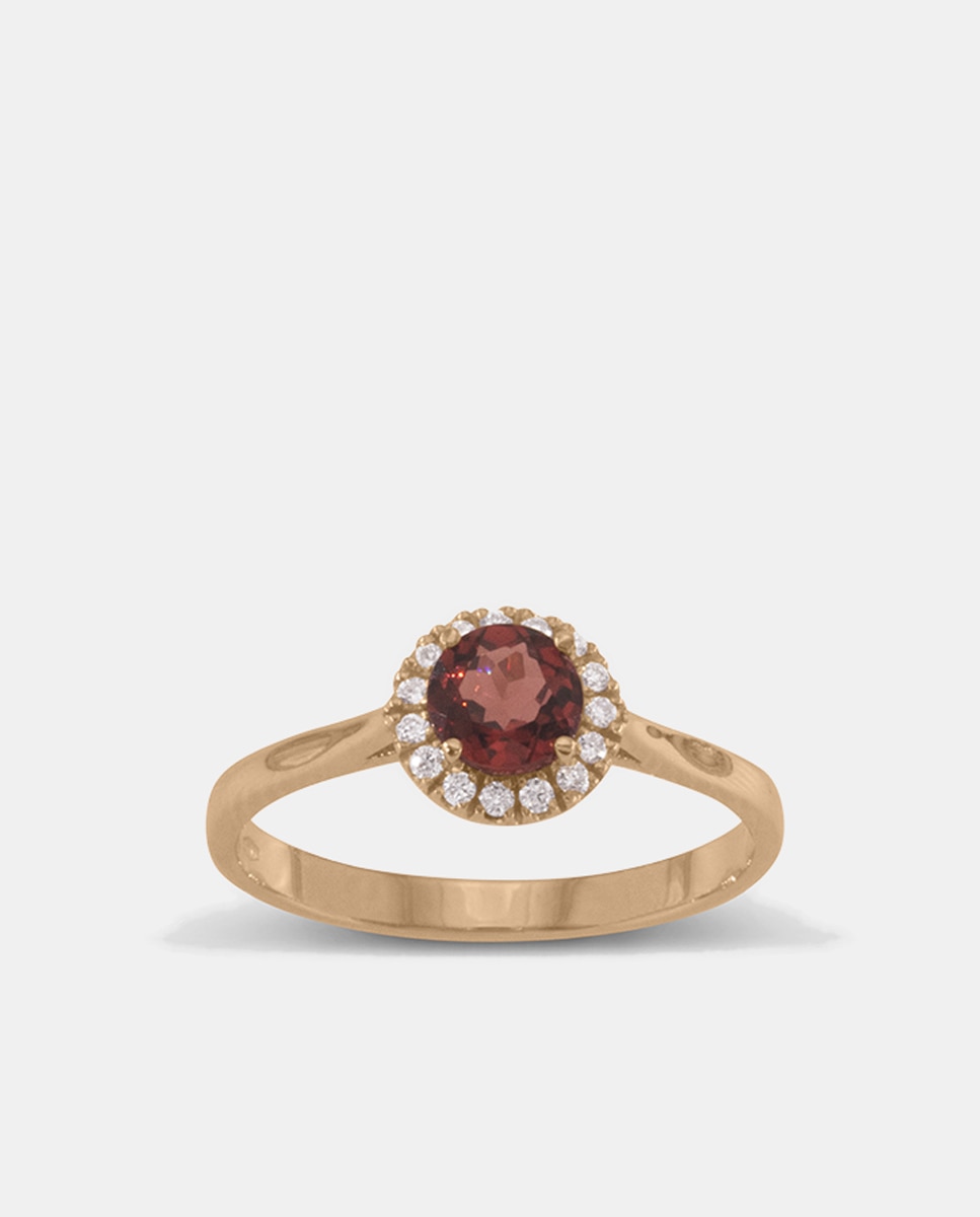 El Corte Inglés - Anillo de oro, diamantes y rodolita.