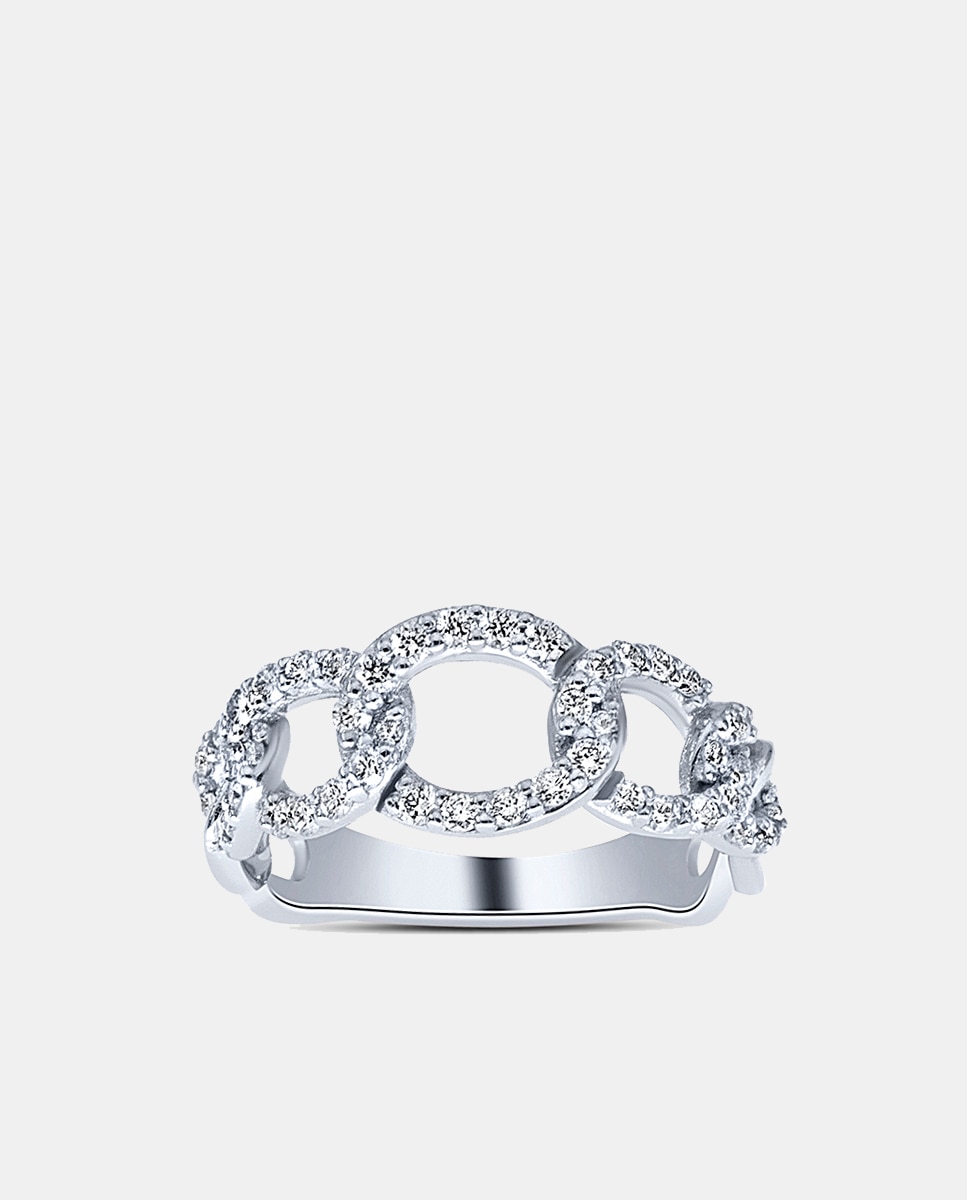 Anillo de oro blanco y diamantes - El Corte Inglés - Blanco Blanco-1