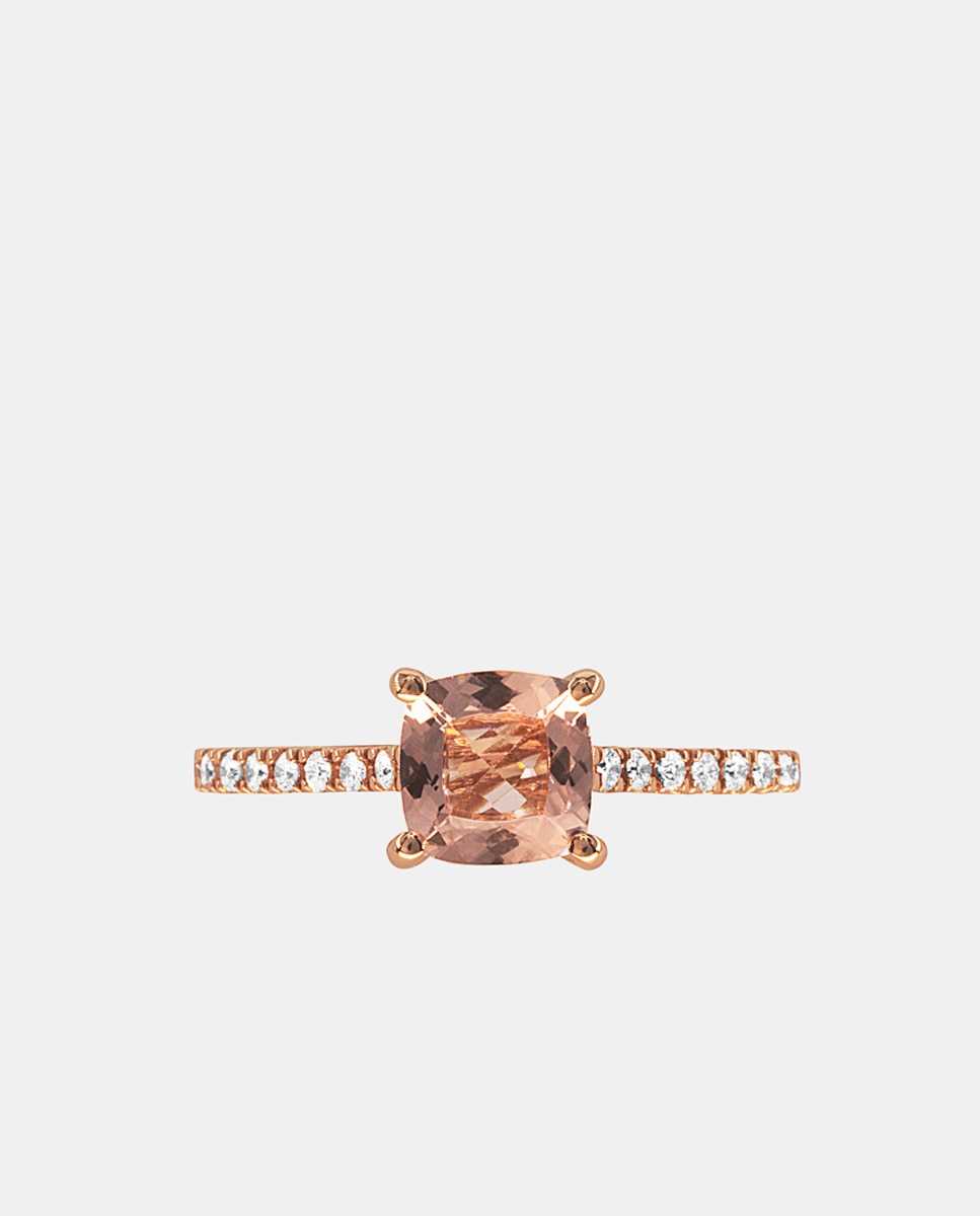 El Corte Inglés - Anillo de oro, diamante y morganita.