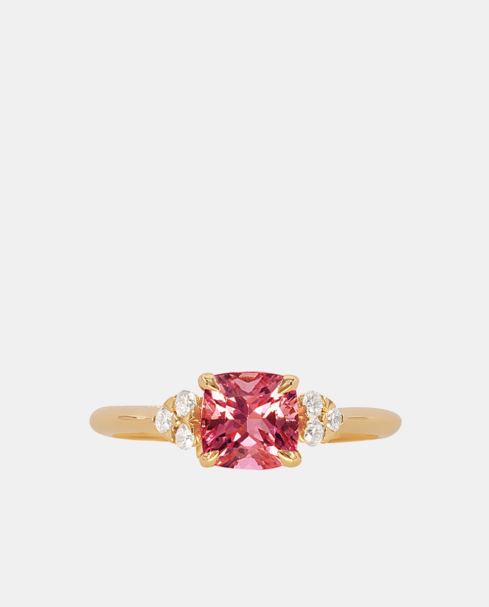 El Corte Inglés - Anillo de oro con diamante y kunzia.