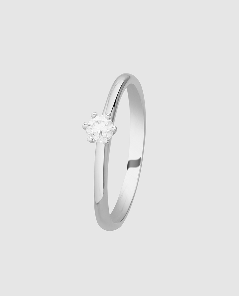 Anillo solitario Black & White de oro con diamante - El Corte Inglés - Blanco Blanco-1