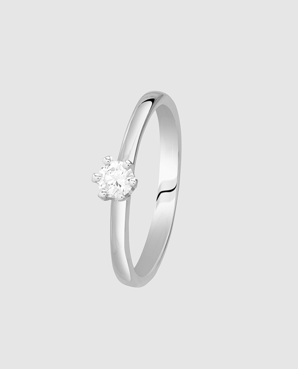 Anillo solitario Black & White de oro con diamante - El Corte Inglés - Blanco Blanco-1