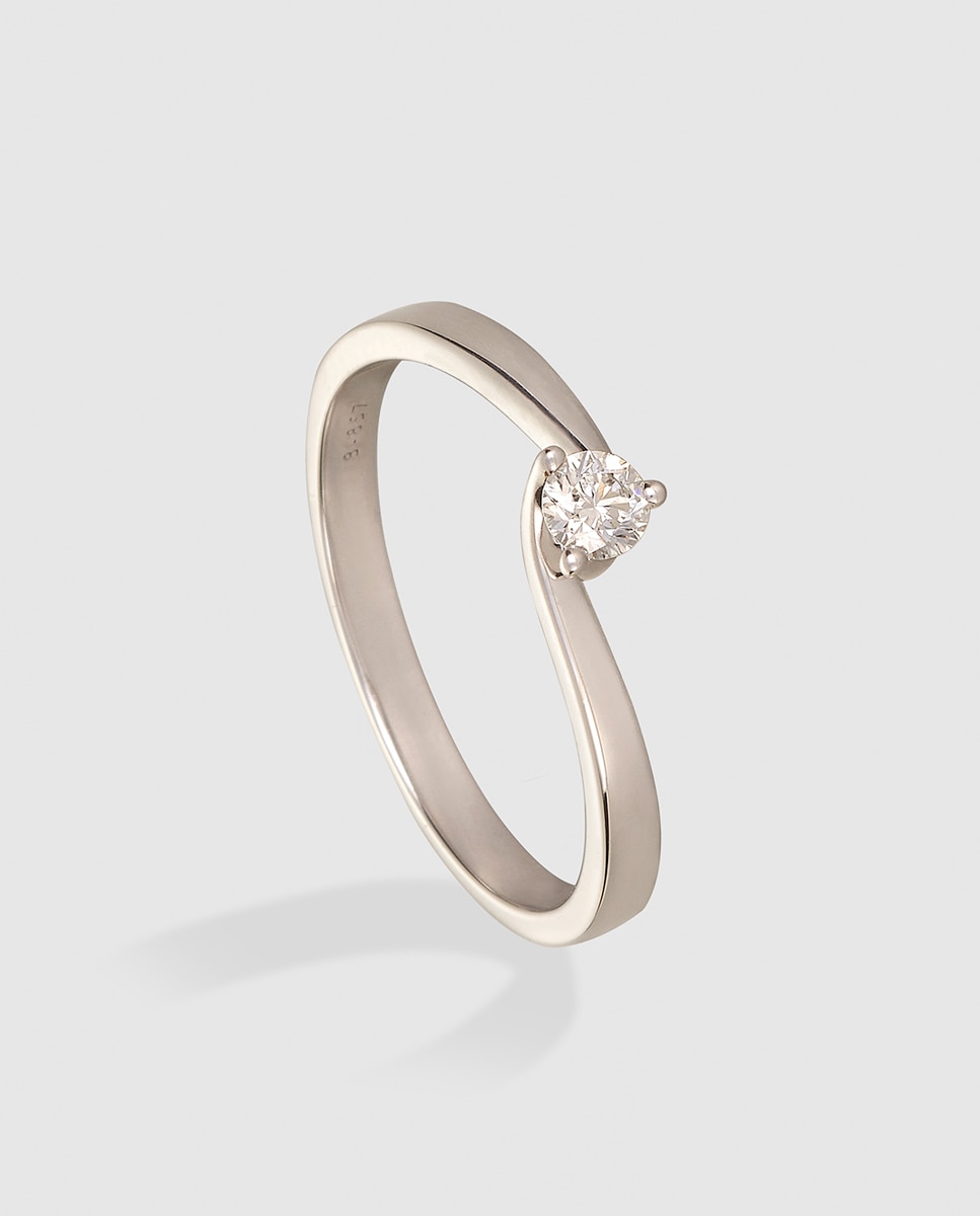 Anillo solitario Diamonds El Corte Inglés de oro y diamantes - Blanco Blanco-1