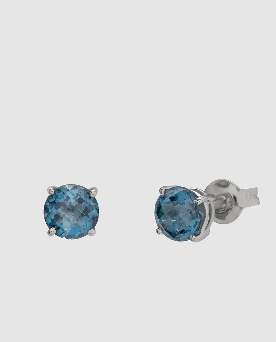 El Corte Inglés - Pendientes Black & White de oro con topacio London Blue.