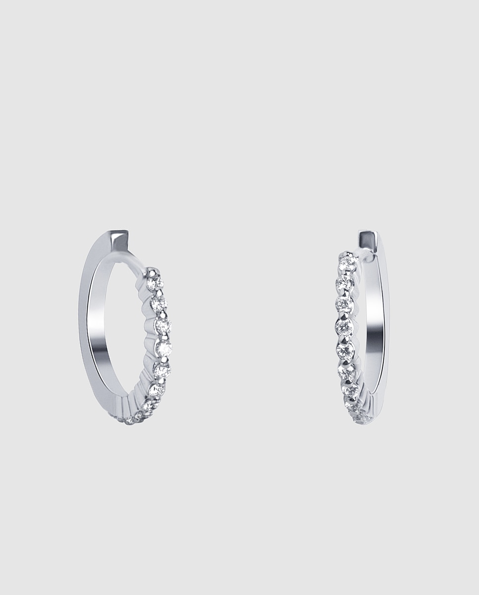 El Corte Inglés - Pendientes de aro Black & White de oro y diamantes.