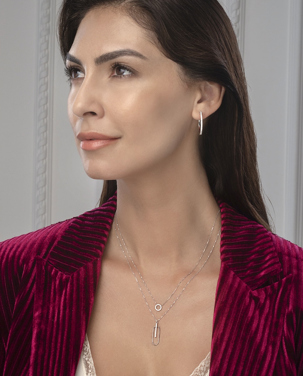 Argolas Black & White de ouro e diamantes Branco-2