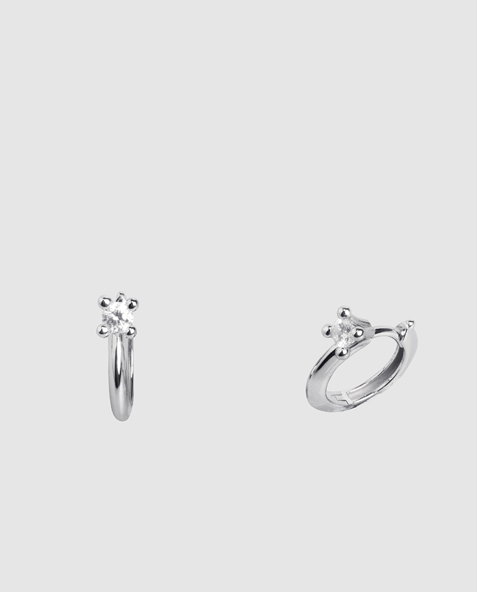 Pendientes de aro Black & White de oro y diamantes - El Corte Inglés - Blanco Blanco-1