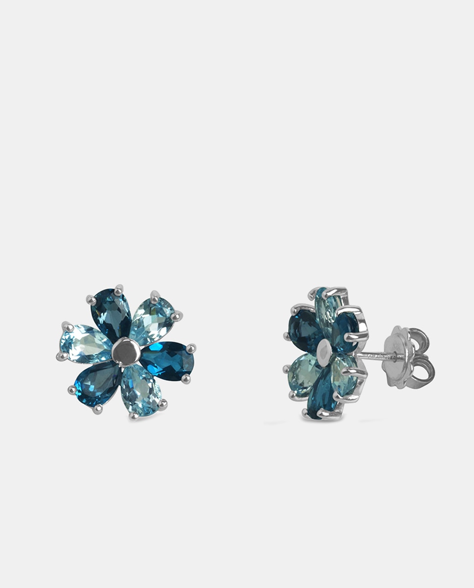 El Corte Inglés - Pendientes de oro con topacio London Blue y Sky.