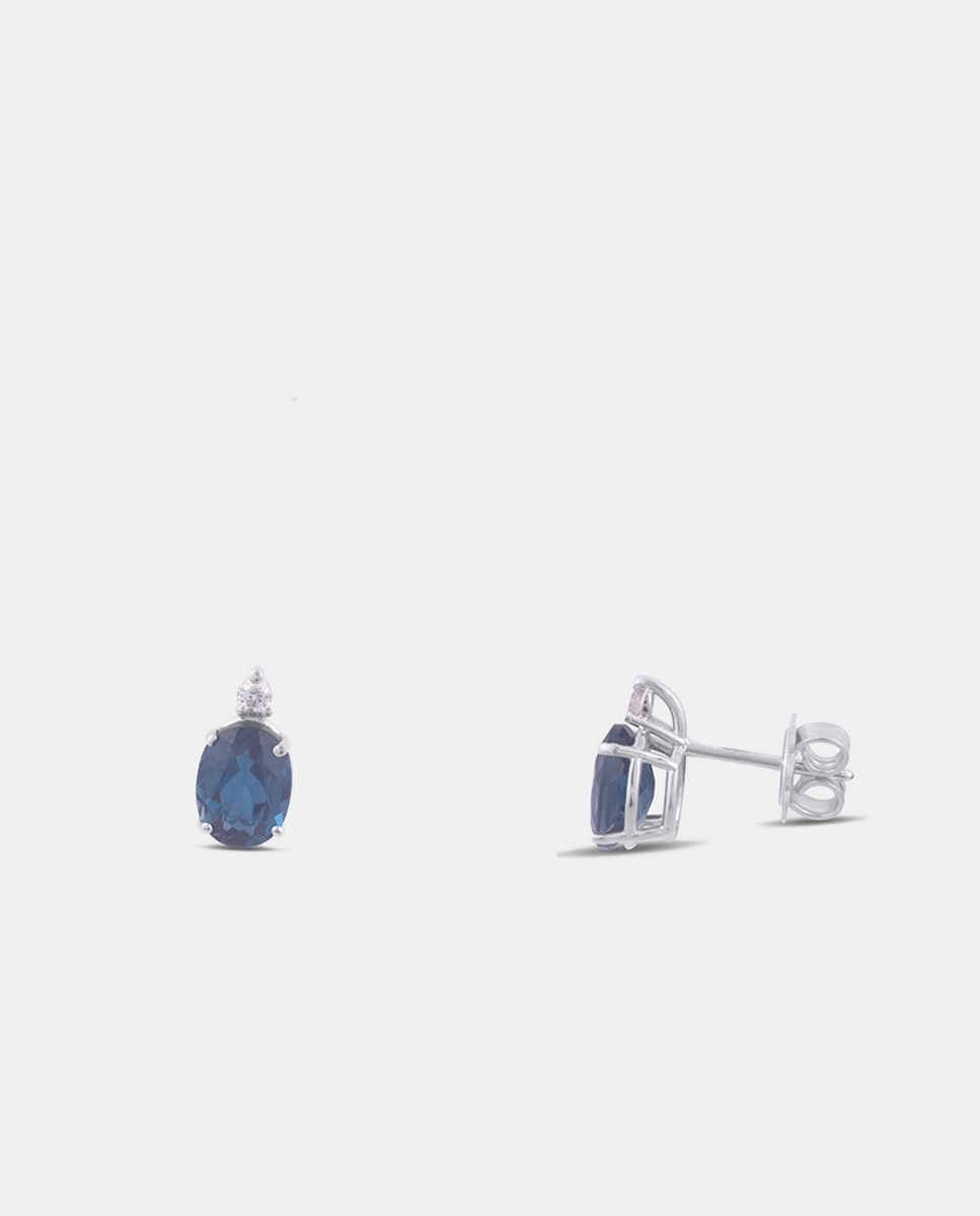 El Corte Inglés - Pendientes de oro, diamantes y topacio London Blue.
