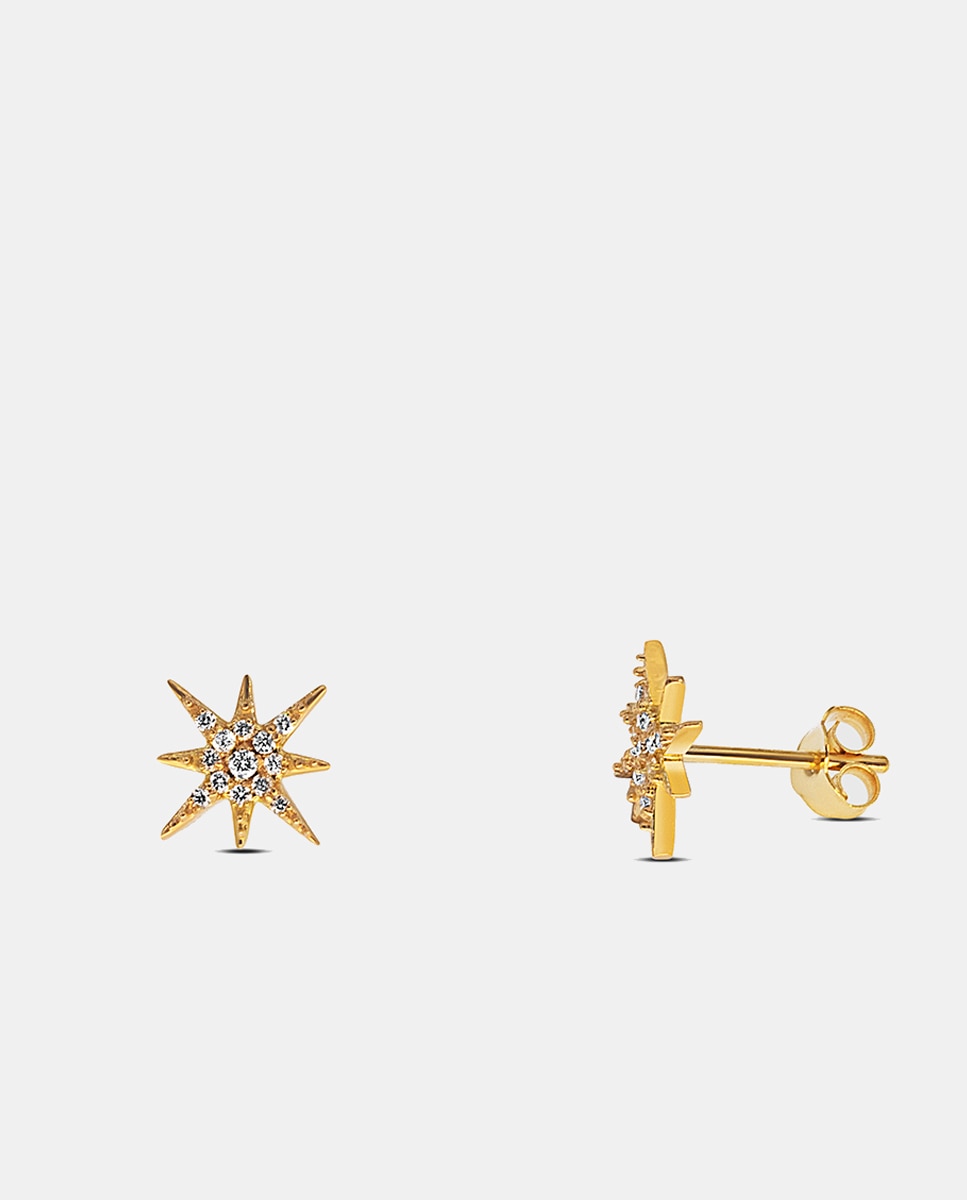 El Corte Inglés - Pendientes Estrella de oro y diamantes.