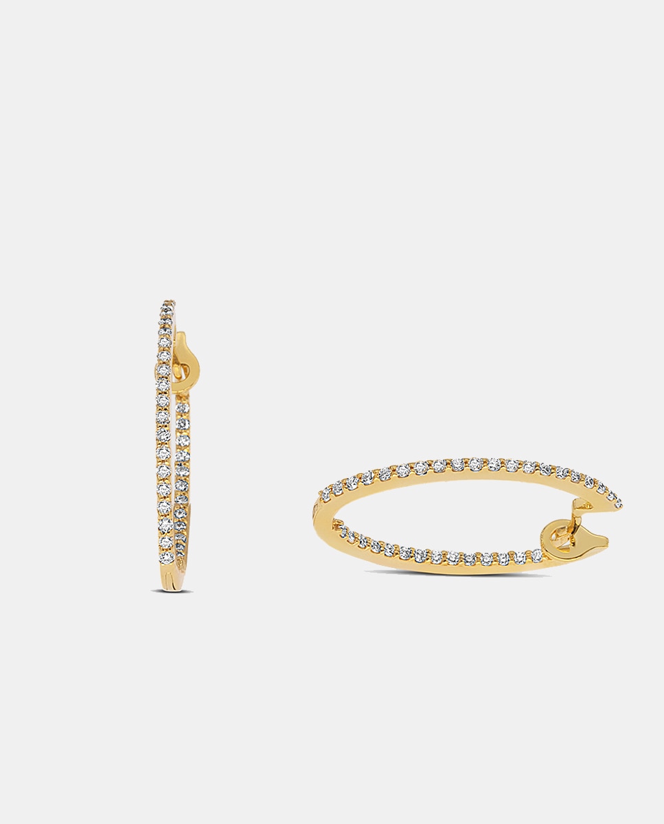 Pendientes de aro en oro amarillo y diamantes - El Corte Inglés - Blanco Blanco-1