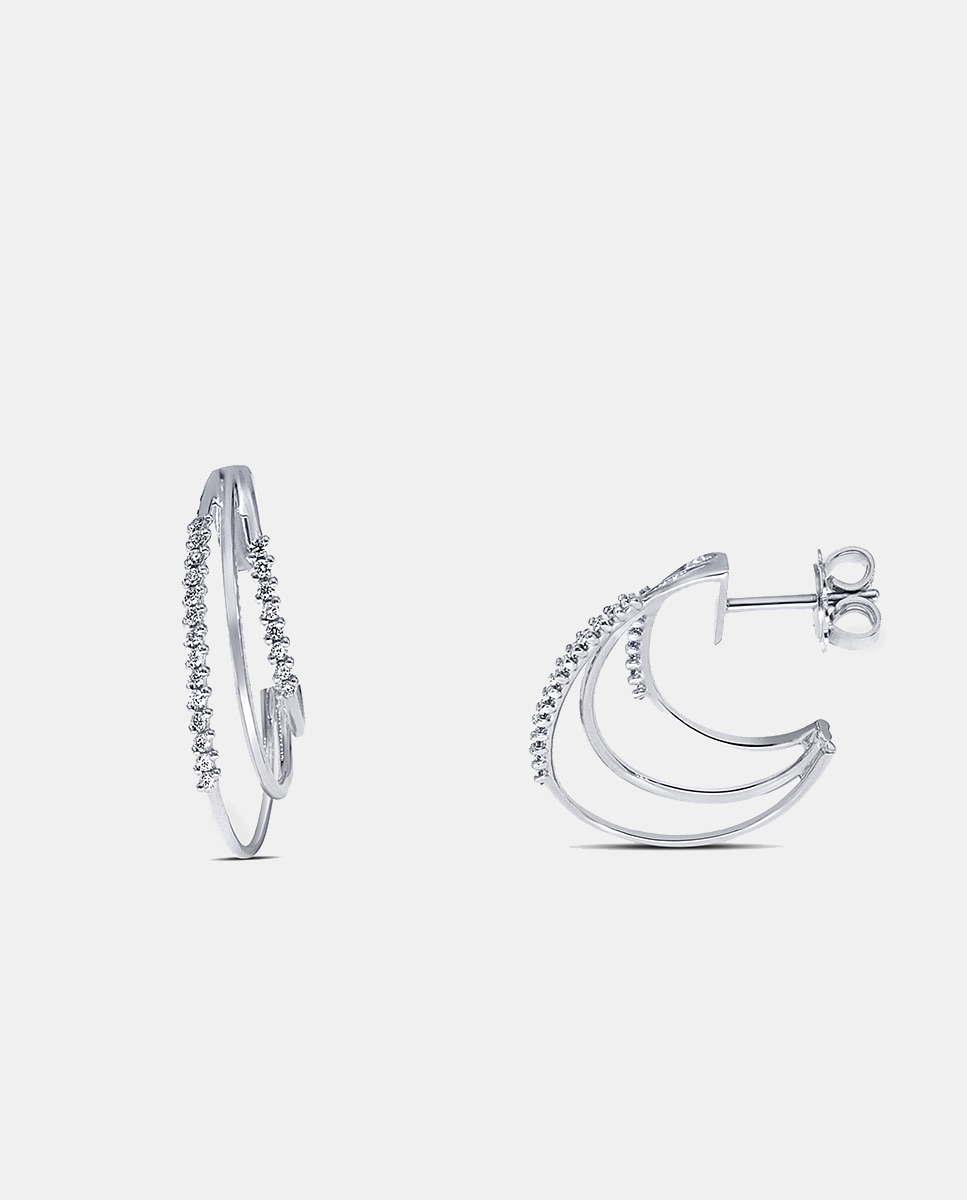 Pendientes de oro blanco y diamantes - El Corte Inglés - Blanco Blanco-1