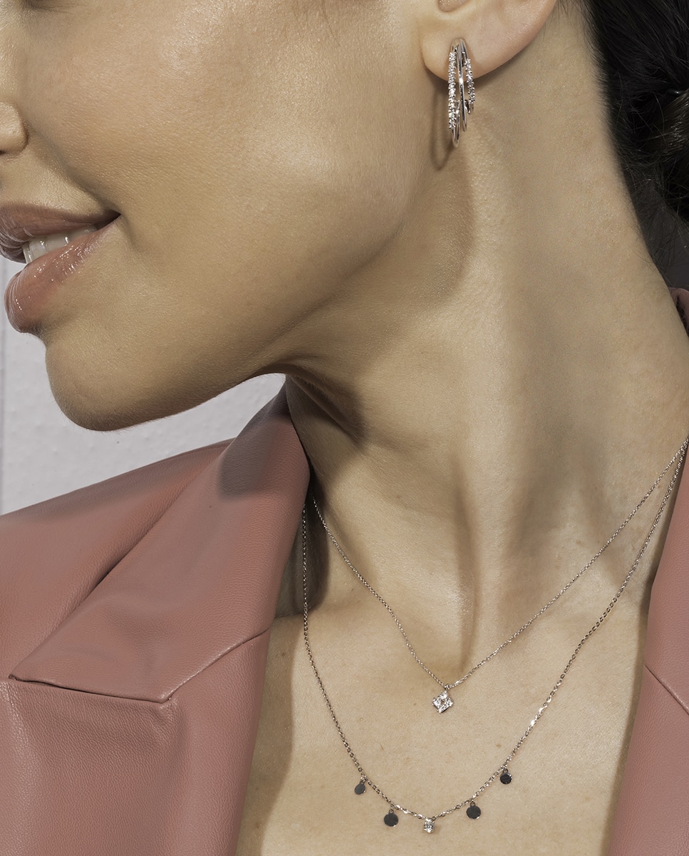 Pendientes de oro blanco y diamantes - El Corte Inglés - Blanco Blanco-2