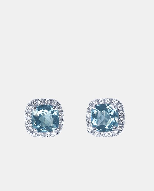 Pendientes de oro con diamante y topacio Swiss