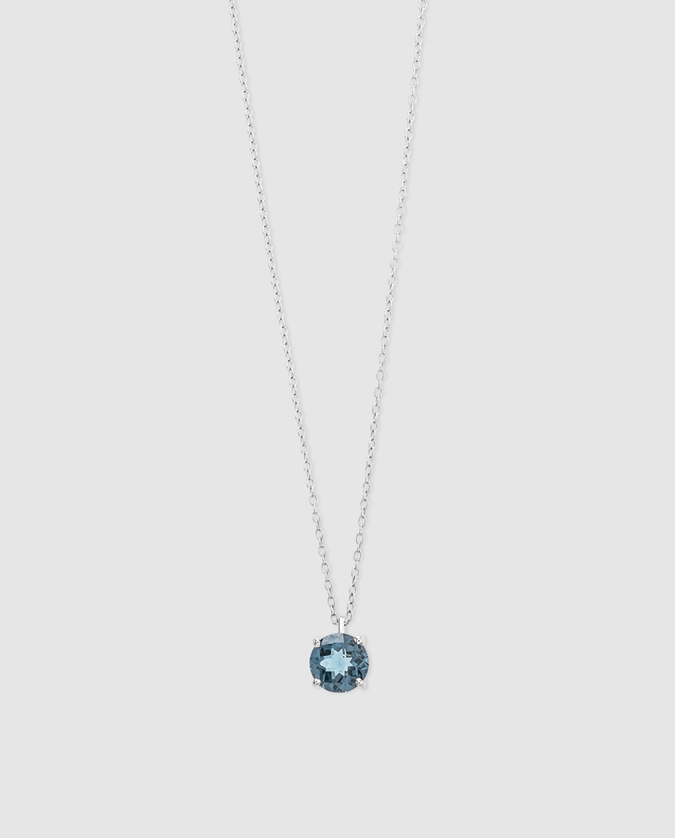 El Corte Inglés - Collar Black & White de oro con topacio London Blue.