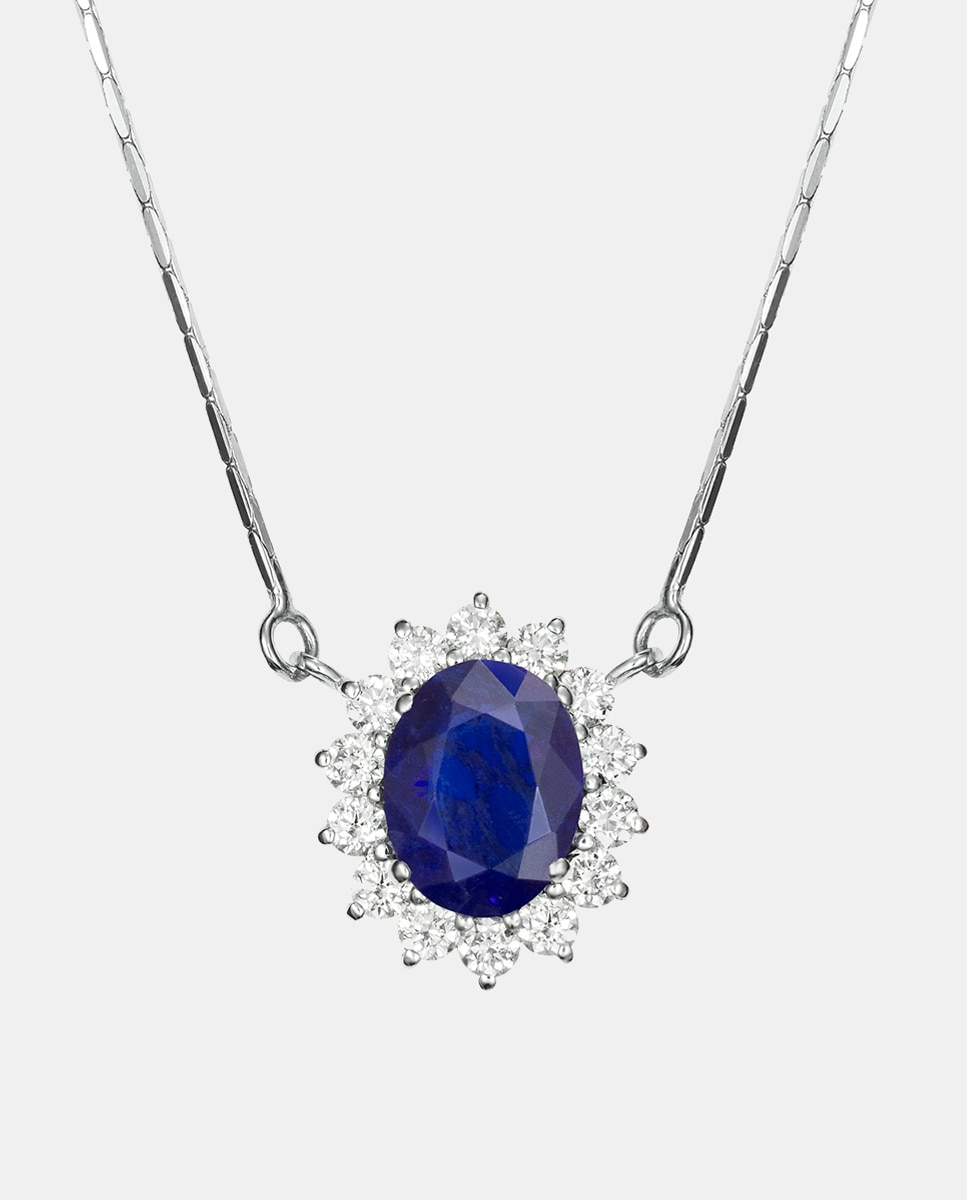 Imagen 0 de Collar de oro, diamante y zafiro Azul