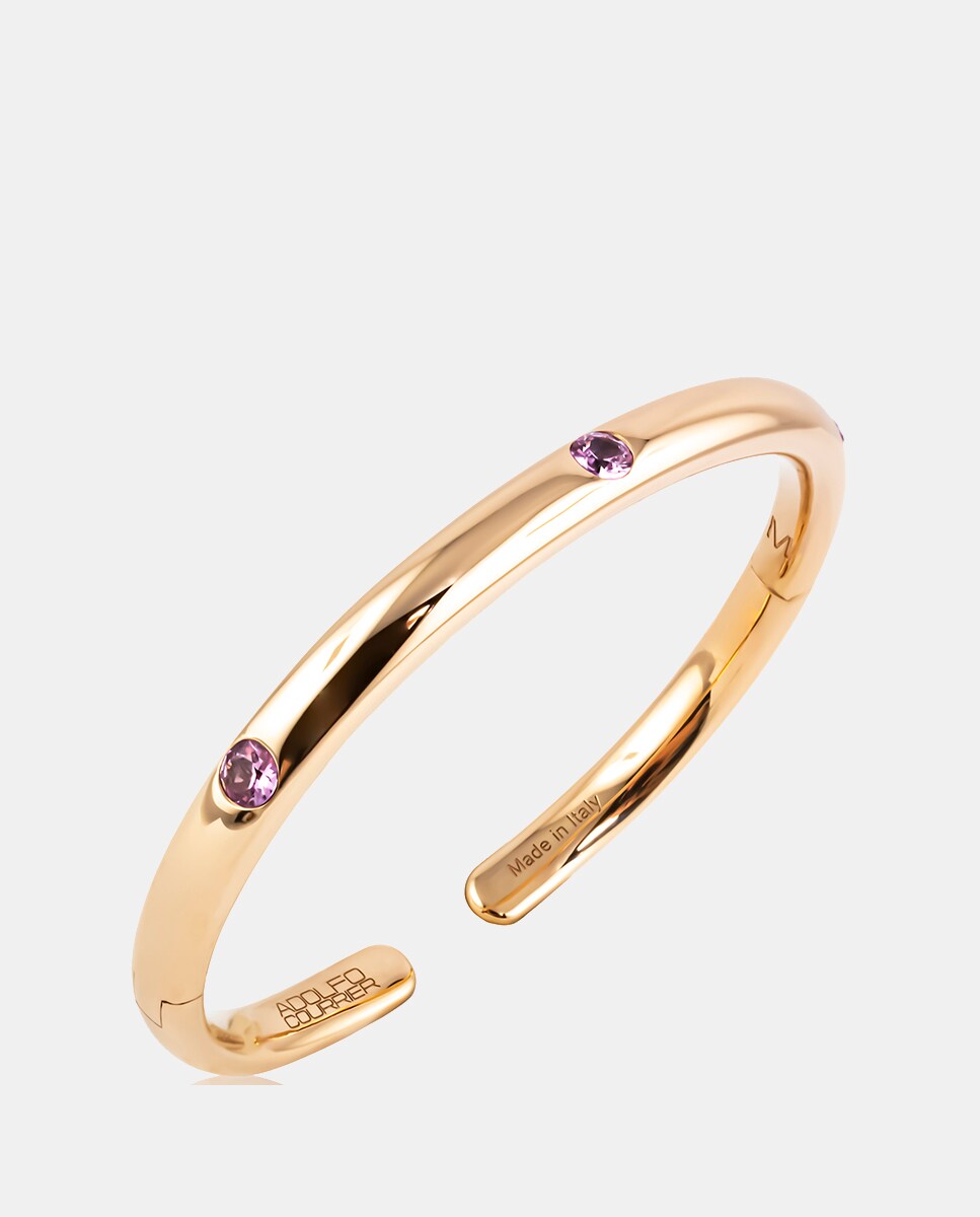 Pulsera Popo de oro y zafiro rosa Blanco-2