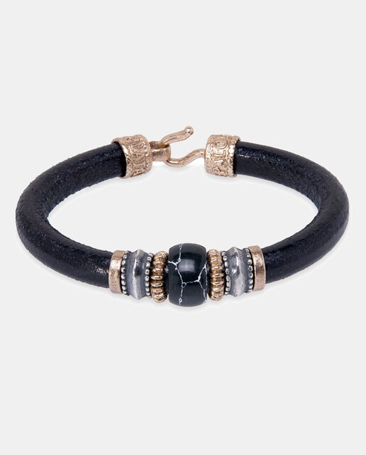 Imagen 0 de Pulsera Man de piel y plata