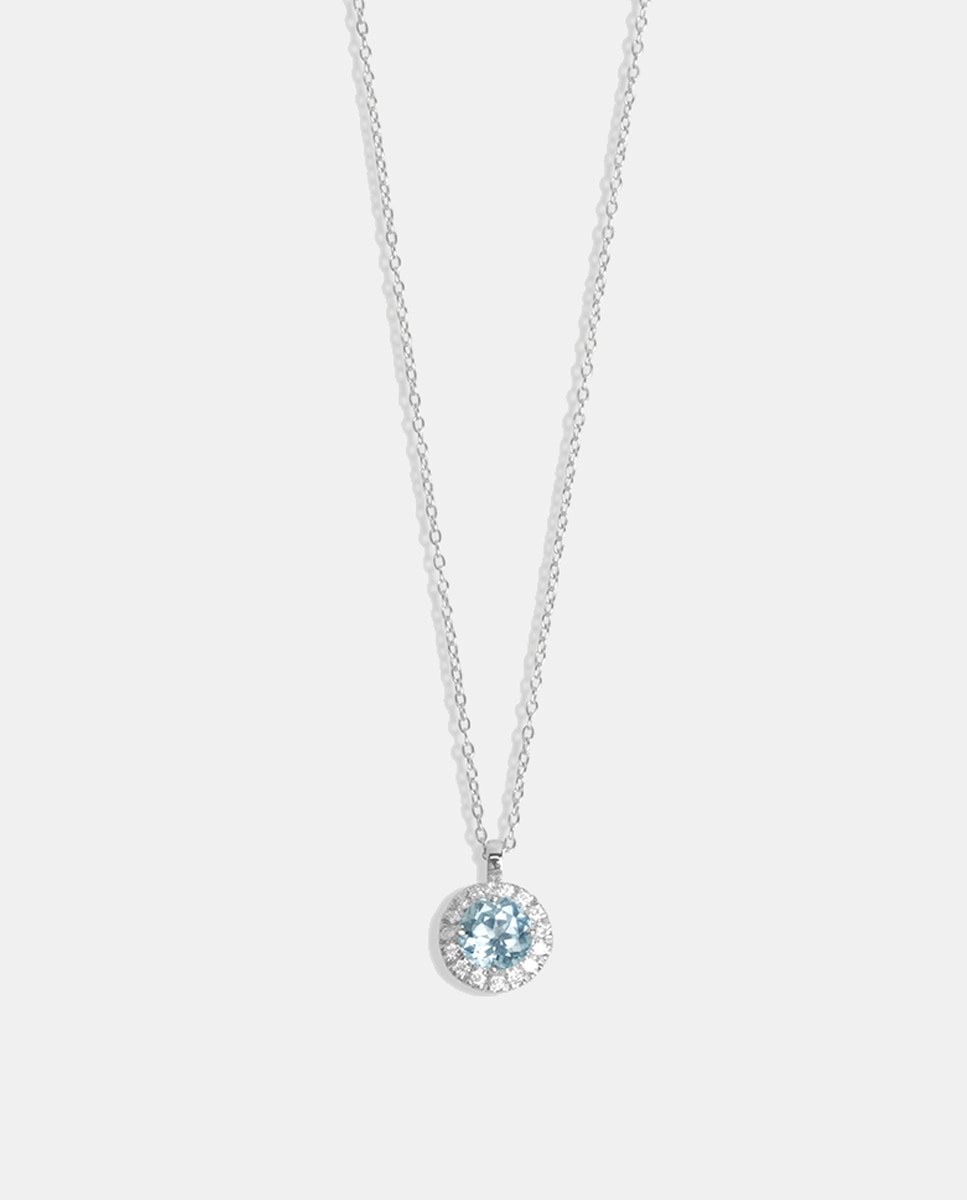 El Corte Inglés - Collar de oro con diamantes y topacio Sky.