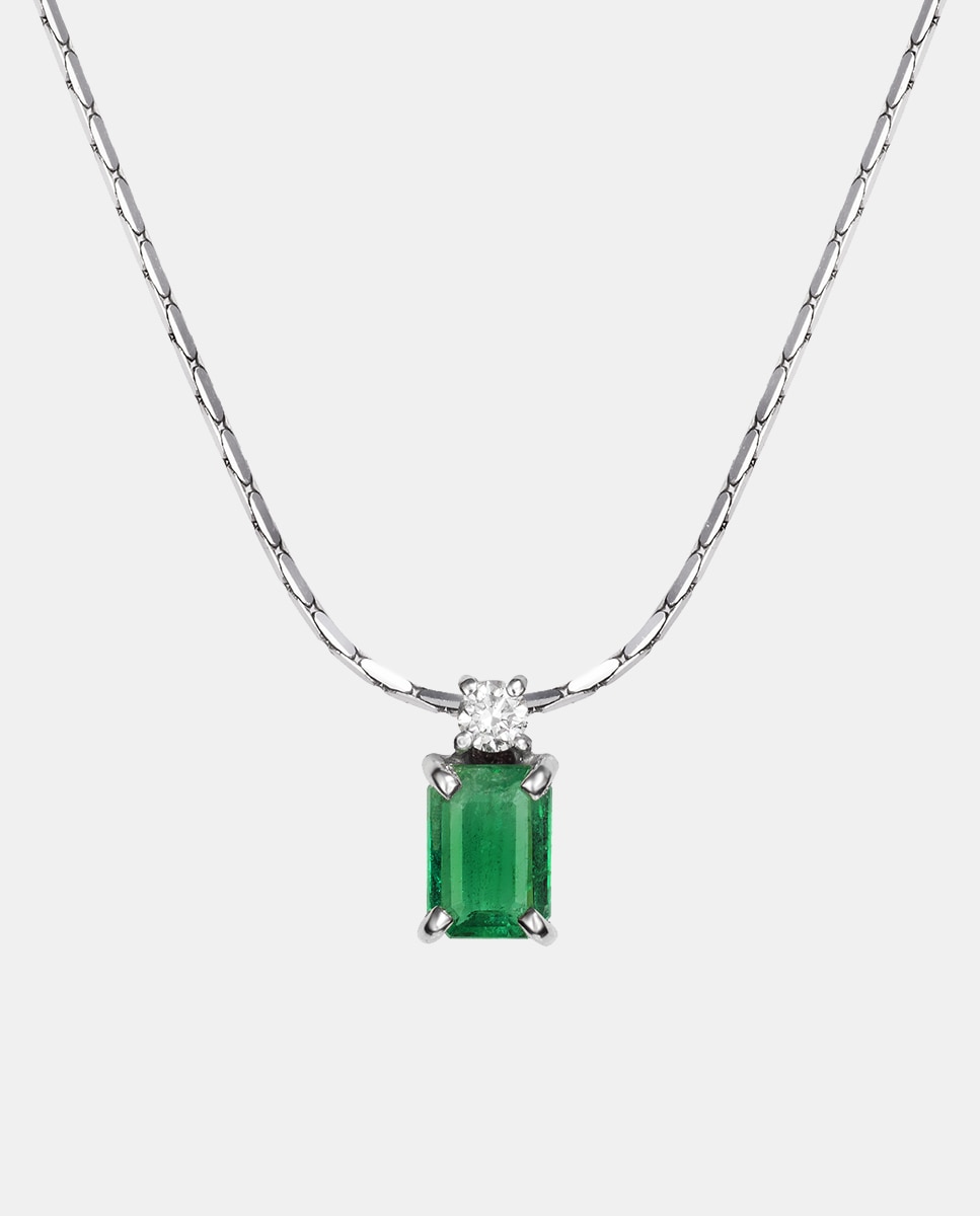 Imagen 0 de Colgante de oro con diamante y esmeralda Verde