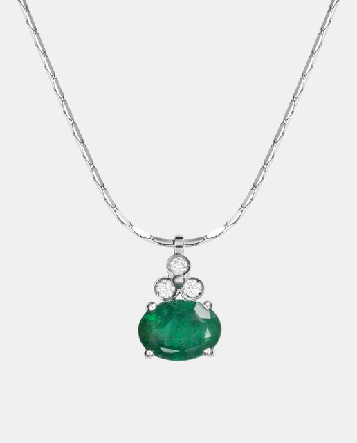 Colgante de oro con diamante y esmeralda
