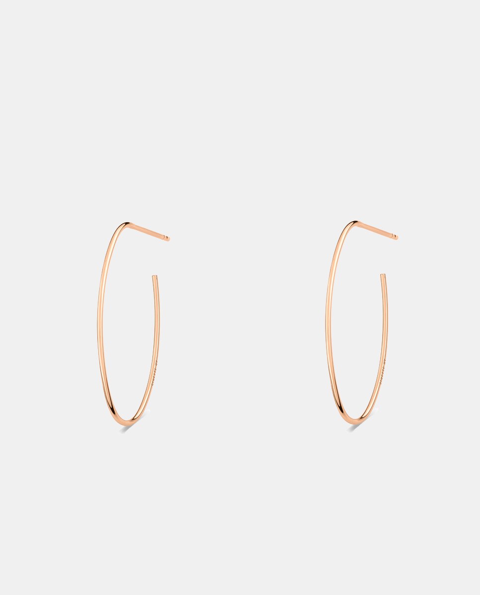 Pendientes de aro Ellipses & Seq de oro - Ginette NY - Rosa Rosa-1