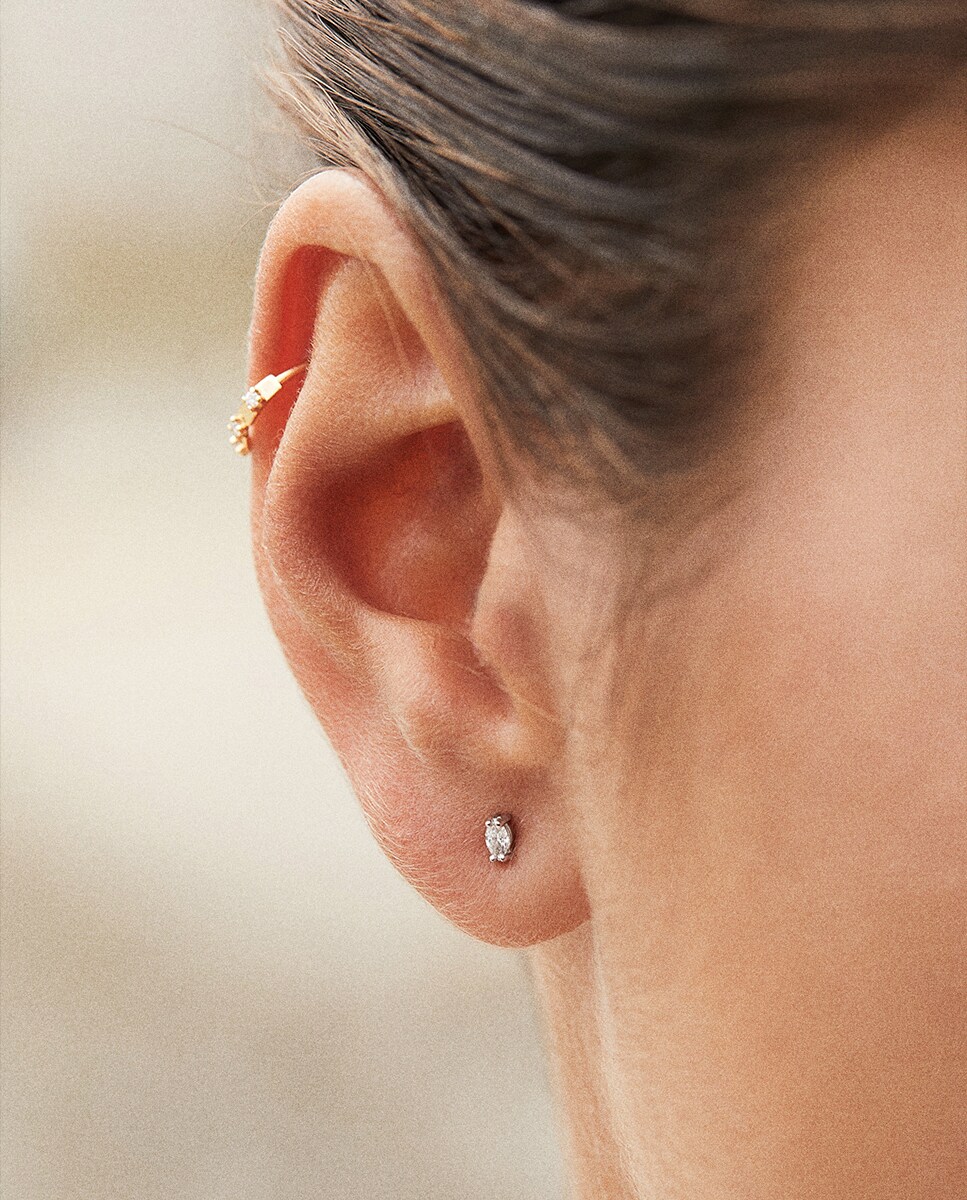 Piercing único Simple Marquise de oro y diamantes · Sansoeurs · El